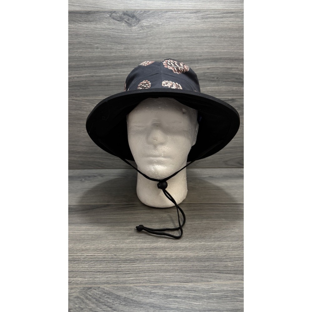 Kavu Hat Fishermans Chillba Mens OSFA Black Pine Cones Outdoor Hiking Packable